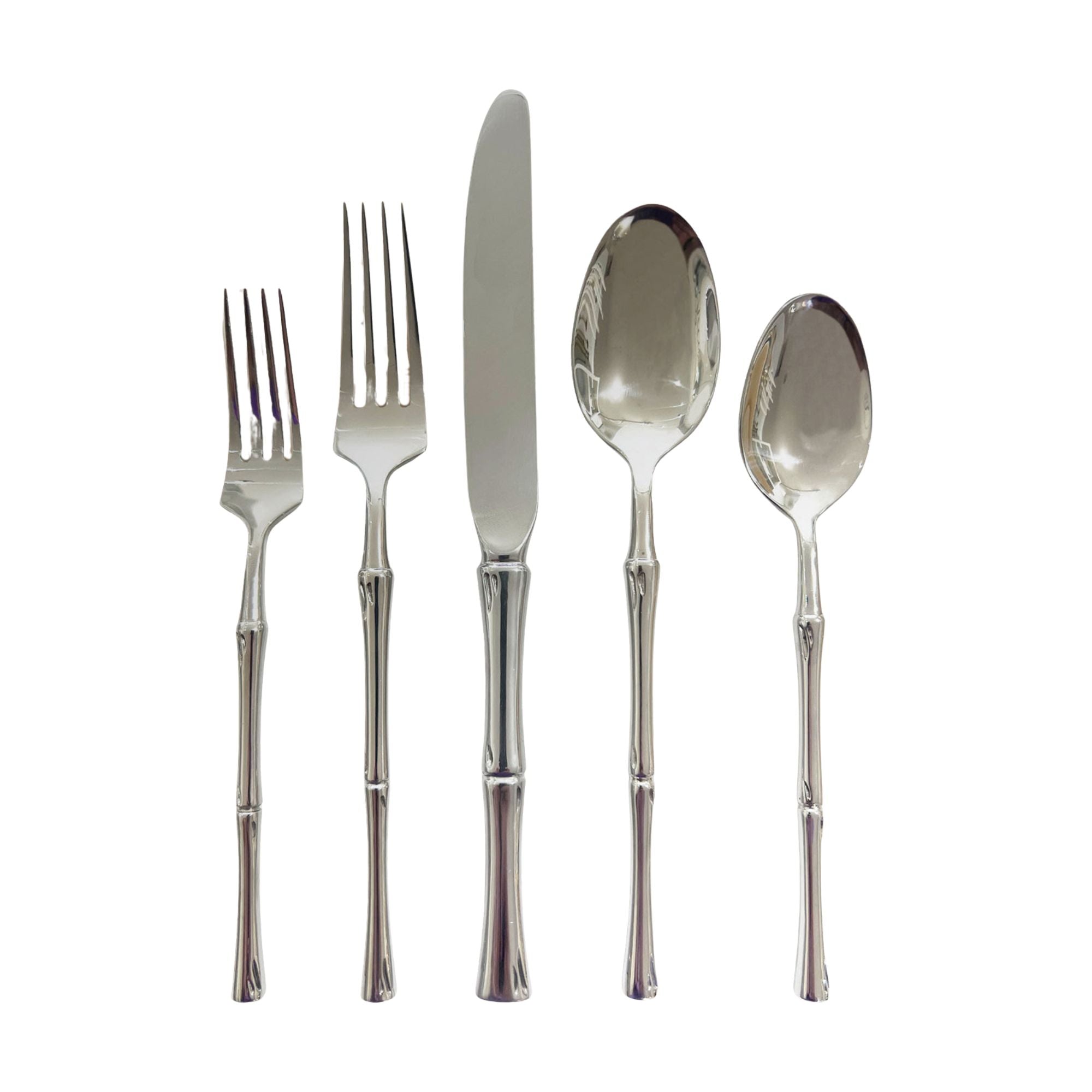 Silver Stainless Steel Bamboo