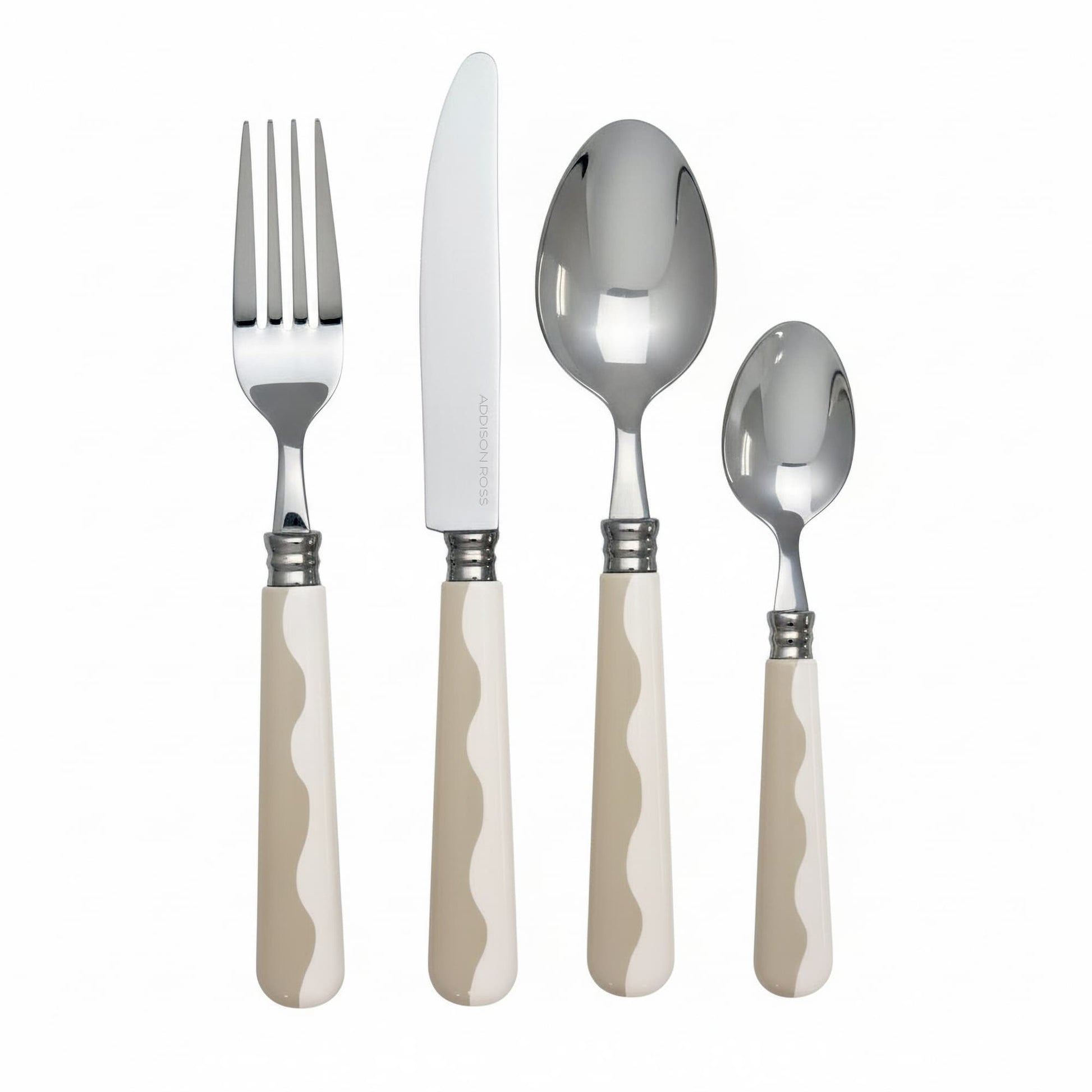 Wave Cutlery - Cappuccino & White