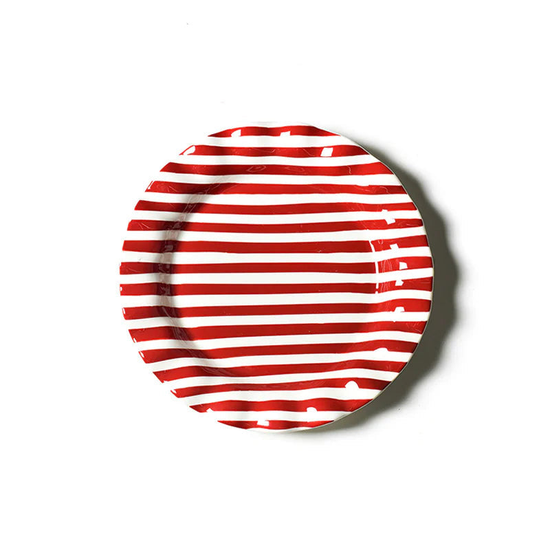 Ruffle Red and White Dinner Plate