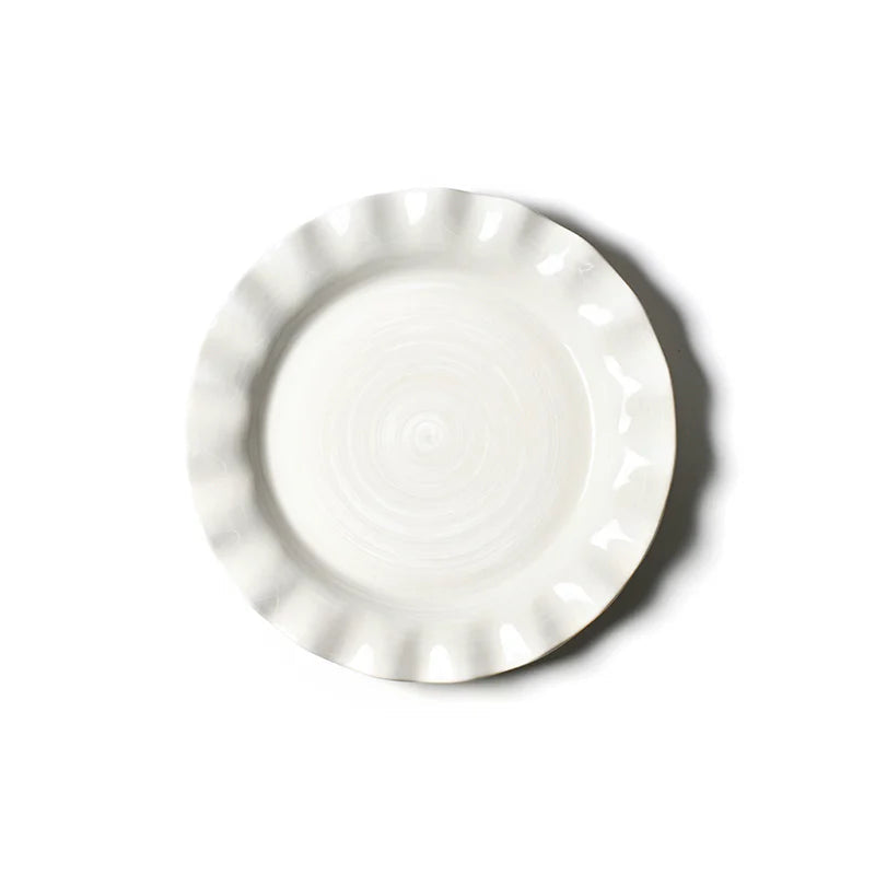 White Ruffle Dinner Plate
